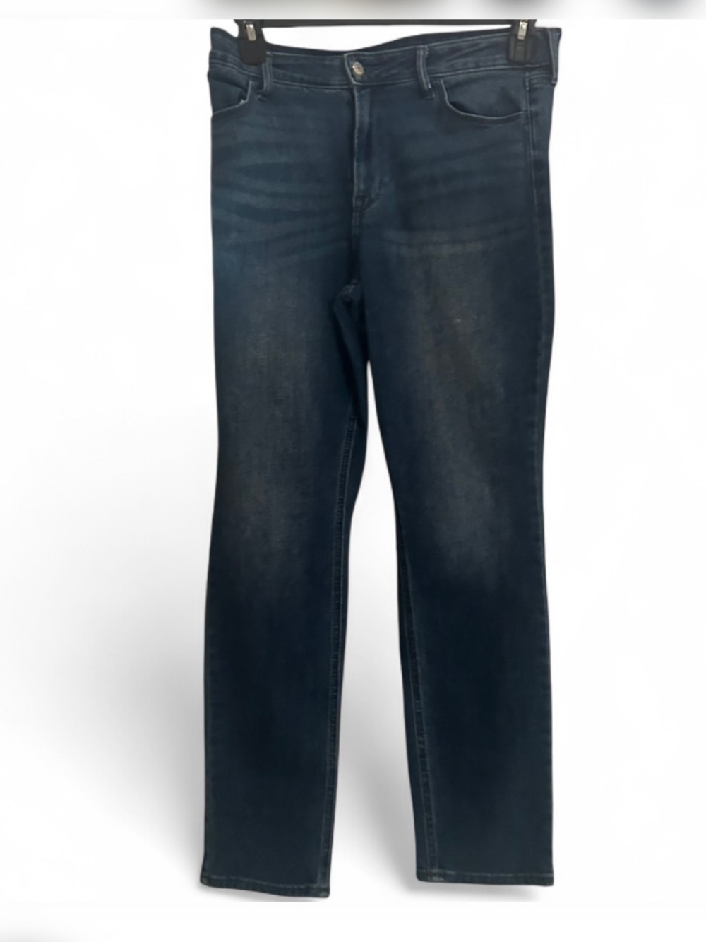 Old Navy Women's High-Rise Straight Jeans Blue Dark Wash Denim 5-Pocket Size 10